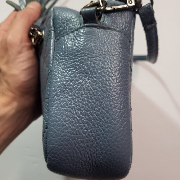 Flordariso Italian Genuine Leather Bag Blue - Picture 7 of 13